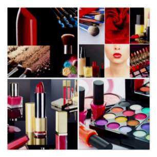 Colourful Cosmetic Collage Poster