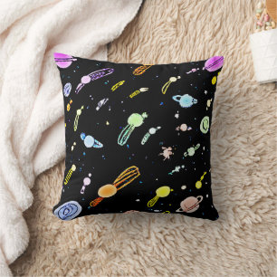Colourful Cosmic Celestial Splendour Pattern Cushion