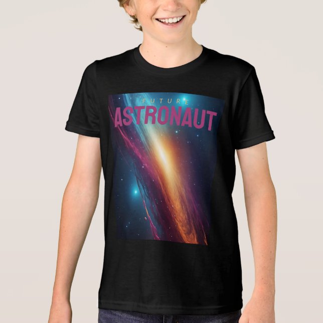 Colourful Cosmic Galaxy Glowing Space Nebula Tri-Blend Shirt (Front)