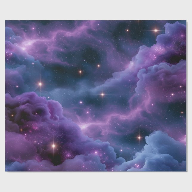Colourful Cosmic Nebula Wrapping Paper (Flat)