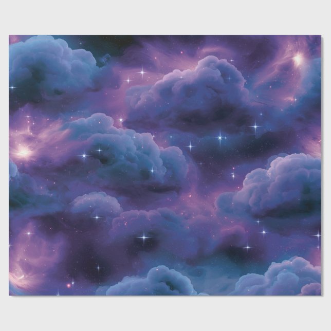 Colourful Cosmic Nebula Wrapping Paper (Flat)