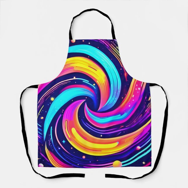 Colourful Cosmic Swirl Apron (Front)