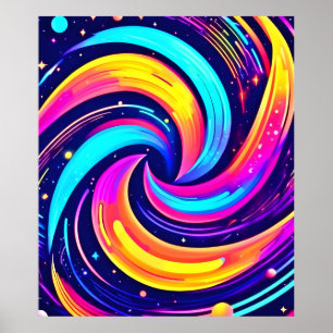 Colourful Cosmic Swirl Poster