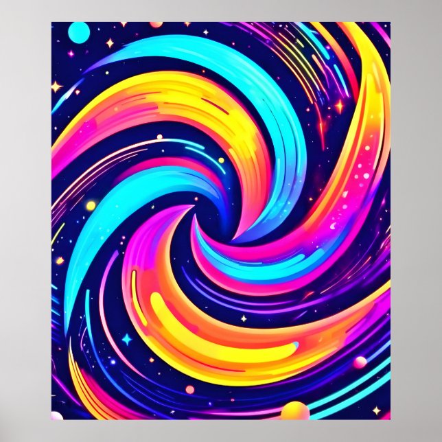 Colourful Cosmic Swirl Poster (Front)