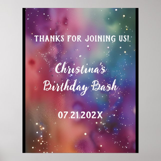 Colourful Cosmic Watercolor Custom    Poster (Front)