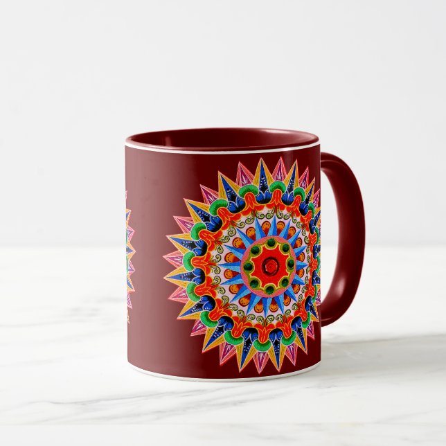 Colourful Costa Rica Folklore Design Mug (Front Right)