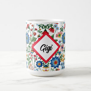 Colourful cottage core flowers coffee mug