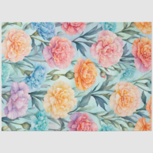 Colourful Cottage Garden Flowers Art Tissue Paper