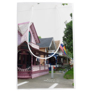 Colourful Cottages with Flags - Martha's Vineyard Medium Gift Bag