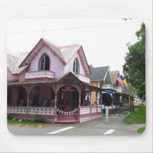 Colourful Cottages with Flags - Martha's Vineyard Mouse Pad