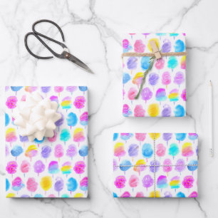 Colourful Cotton Candy Watercolor Pattern Wrapping Paper Sheet