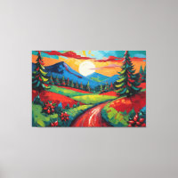 Colourful Countryside Landscape Art