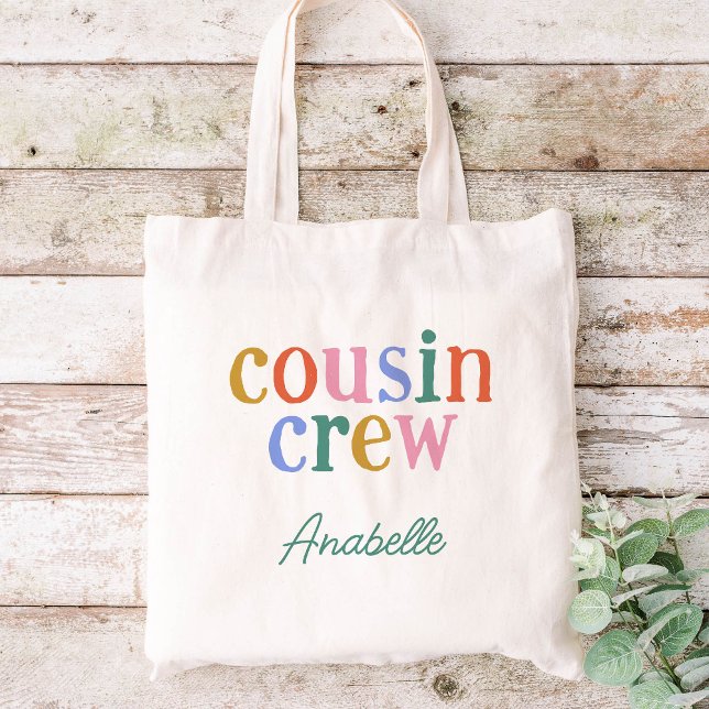 Colourful Cousin Crew Custom Name Tote Bag (Creator Uploaded)