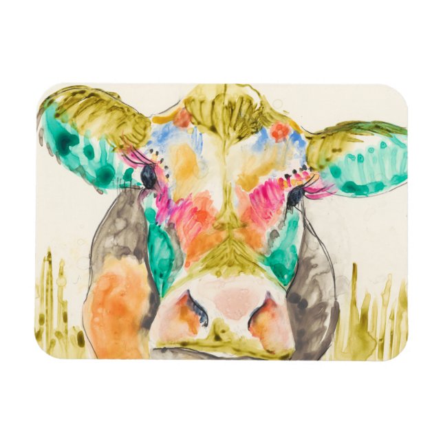 Colourful Cow Design Magnet (Horizontal)
