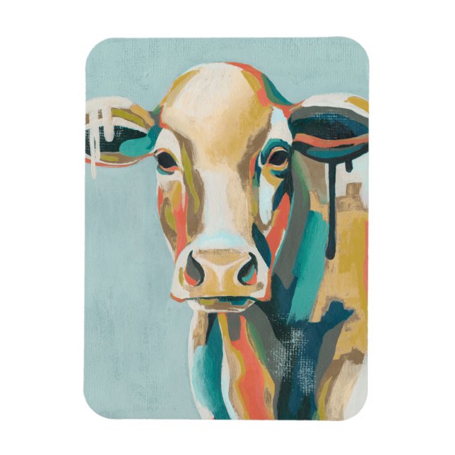 Colourful Cow Magnet (Vertical)