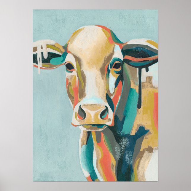 Colourful Cow Poster (Front)