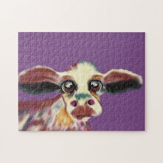Colourful Cow With Soulful Eyes Puzzle (Horizontal)