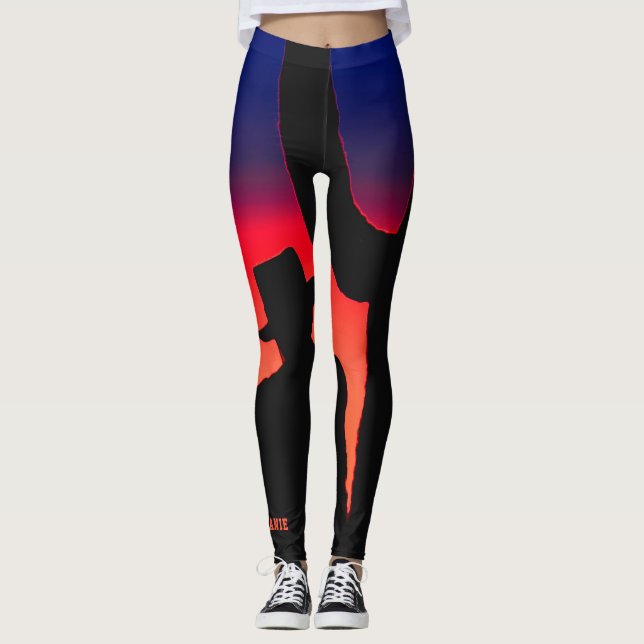 Colourful Cowboy Rainbow Fashion/Yoga Leggings (Front)
