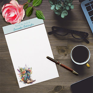 Colourful Cowgirl Boots and Wildflowers Stationery