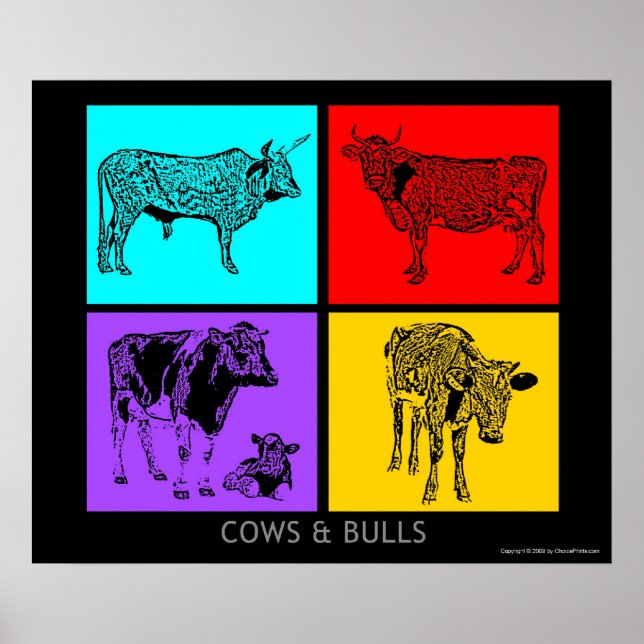 Colourful Cows Poster (Front)