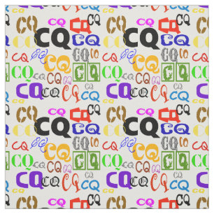 Colourful CQ Letters Ham Radio Fabric