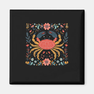 Colourful Crab Illustration Surrounded Magnet