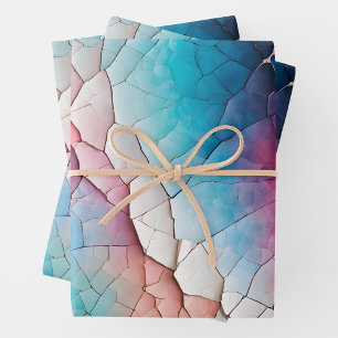 Colourful Crackle Paper Art Wrapping Paper Sheets