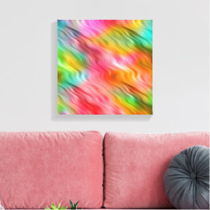 Colourful Crane Flower Wavy Texture Canvas Print