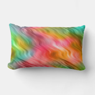 Colourful Crane Flower Wavy Texture Lumbar Cushion
