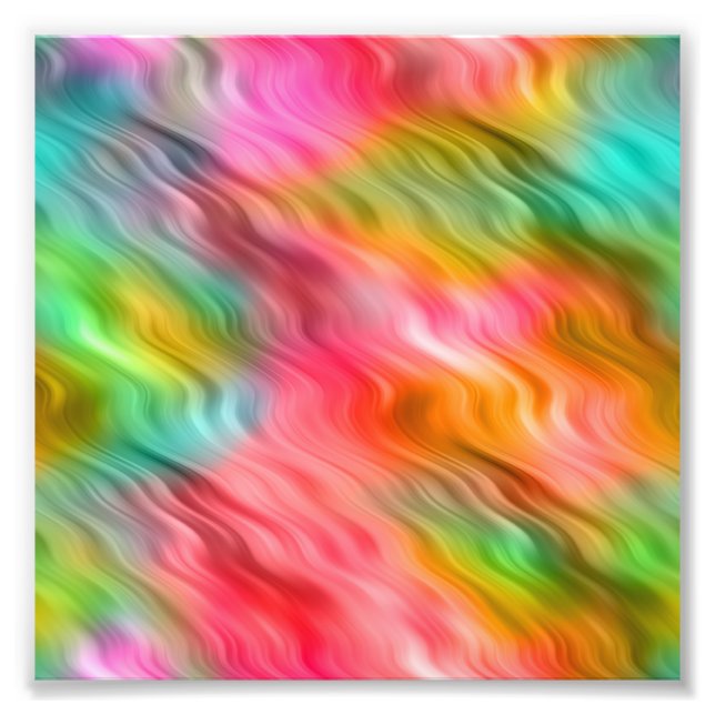 Colourful Crane Flower Wavy Texture Photo Print (Front)