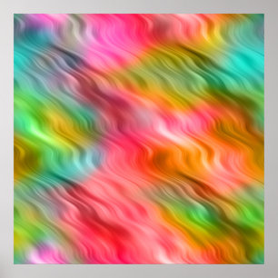 Colourful Crane Flower Wavy Texture Poster