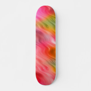 Colourful Crane Flower Wavy Texture Skateboard