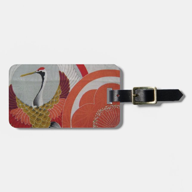 Colourful Crane Luggage Tag (Front Horizontal)