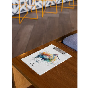 Colourful crane standing in the water clipboard