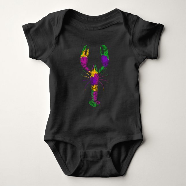 Colourful Crawfish Art Seafood Foodie Baby Bodysuit (Front)