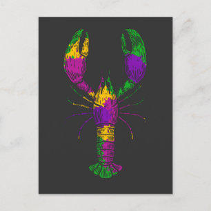 Colourful Crawfish Art Seafood Foodie Postcard