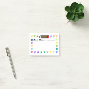 Colourful Crayon and Stars Post-it Notes