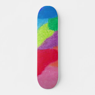 Colourful crayon art print skateboard
