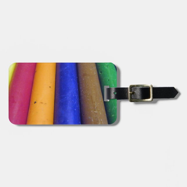 Colourful Crayons Luggage Tag (Front Horizontal)