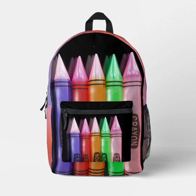 Colourful Crayons On A Backpack (Front)
