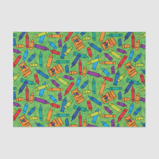 Colourful Crayons Tissue Paper (Front)