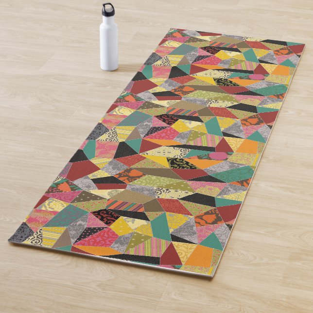 Colourful Crazy Quilt Patchwork Yoga Mat (In Situ)