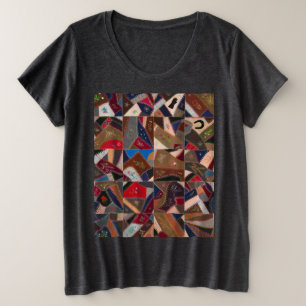 Colourful crazy quilt plus size T-Shirt