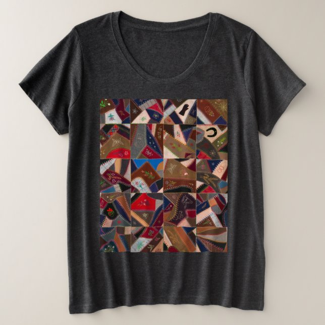 Colourful crazy quilt plus size T-Shirt (Design Front)