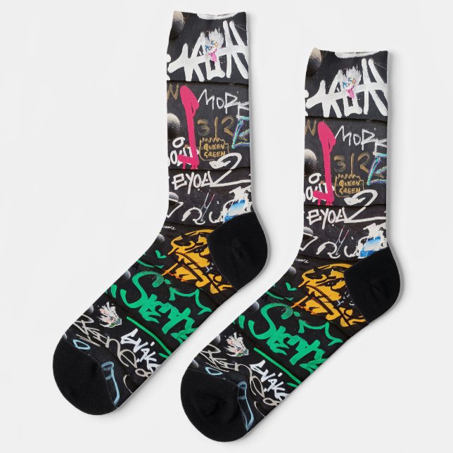 colourful crazy writings socks (Left)