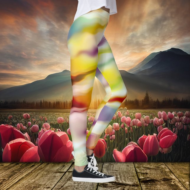 Colourful Creative Flow Abstract Art Leggings (Creator Uploaded)