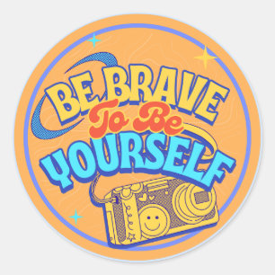 Colourful Creative Retro Minimalist Fashion Quotes Classic Round Sticker