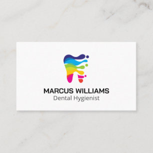 Colourful Creative Tooth Logo Dental Business Card