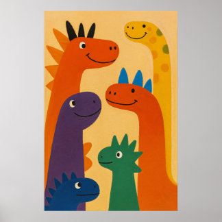 Colourful Cretaceous Crew Poster