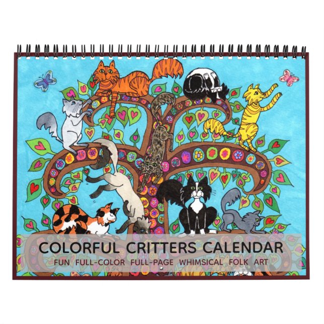 Colourful Critters Fun Cute Animals 2022 Boho Art Calendar (Cover)